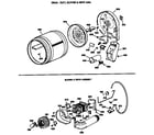 GE DVLR223GT0AA drum, duct, blowr & drive asm. diagram