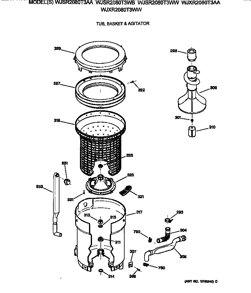 TUB, BASKET & AGITATOR