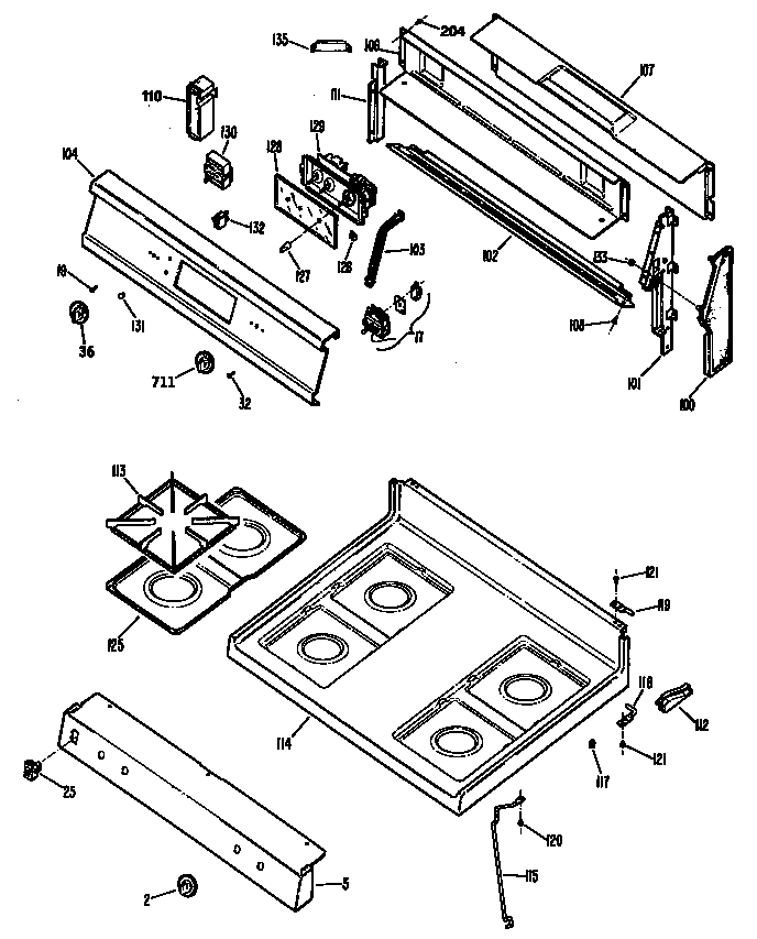 Control panel/cooktop