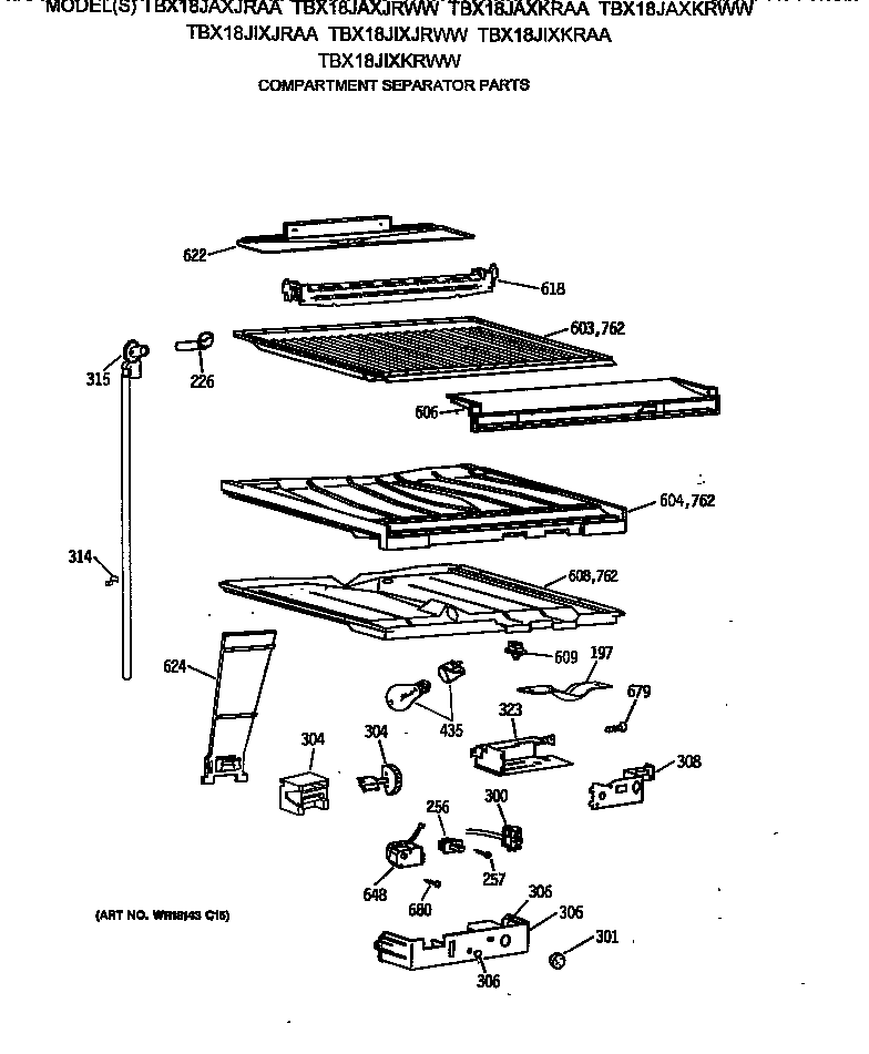 Compartment separator parts
