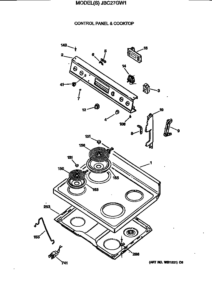 CONTROL PANEL & COOKTOP