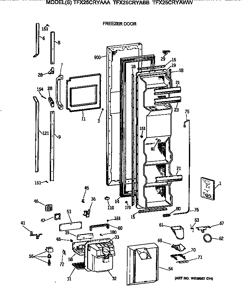 Freezer door