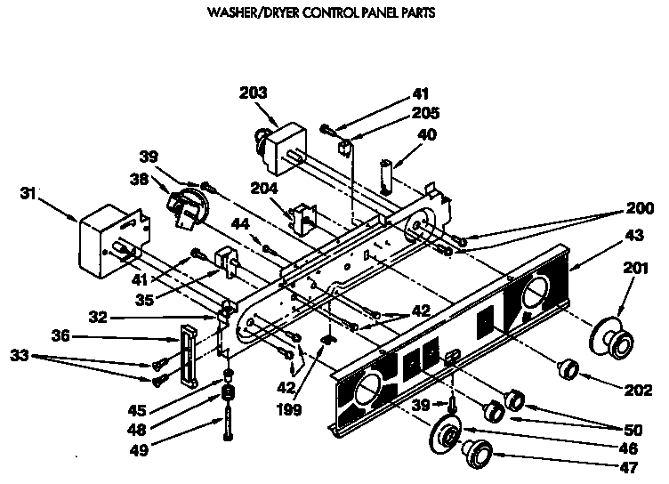 WASHER/DRYER CONTROL PANEL PARTS