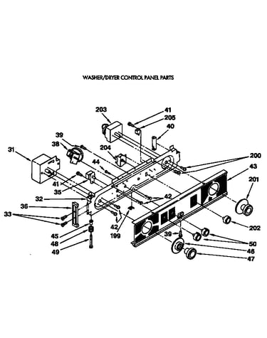 Washer/dryer control panel parts