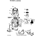 GE WWA8320BAL tub, basket and agitator diagram