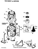 Tub, basket and agitator