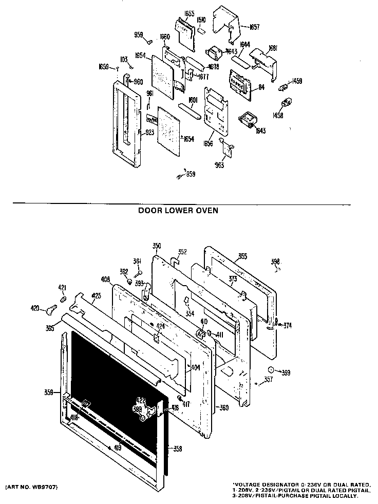 Door lower oven