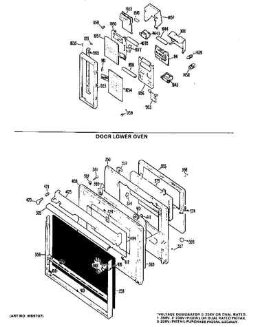 Door lower oven