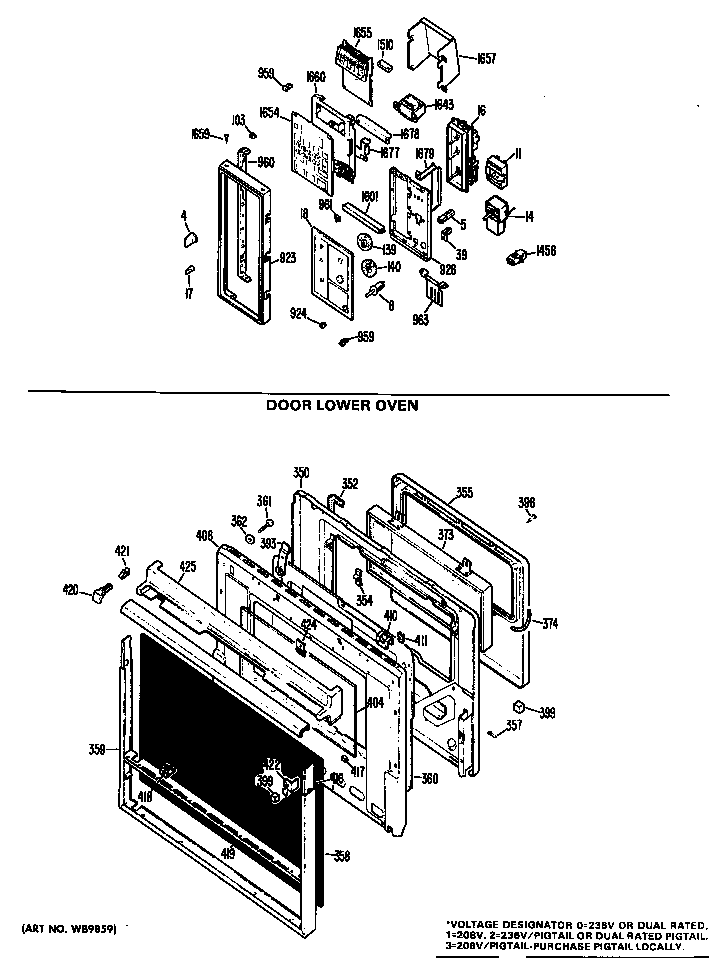Door lower oven
