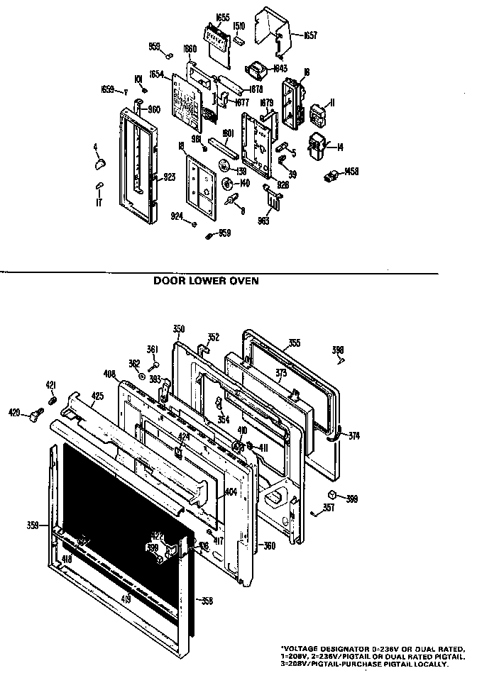 Door lower oven