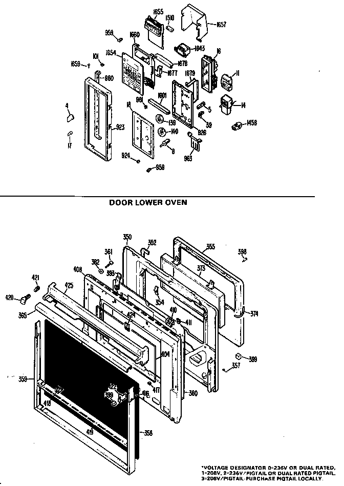 Door lower oven