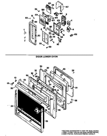 Door lower oven