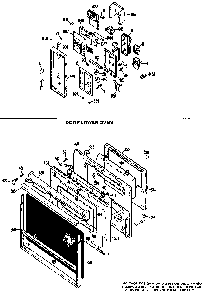 Door lower oven