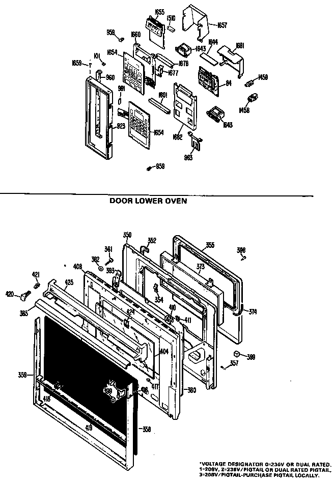 Door lower oven