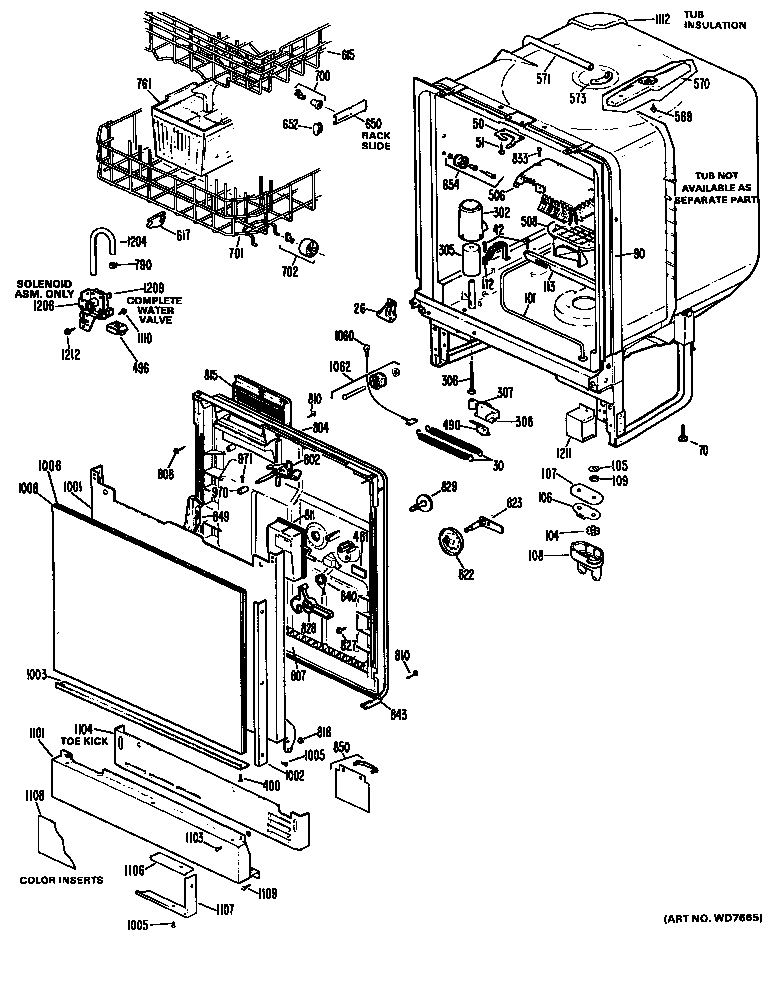 DOOR/TUB/RACKS