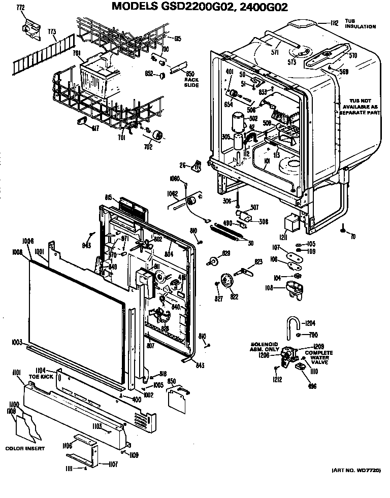 DOOR/TUB/RACKS