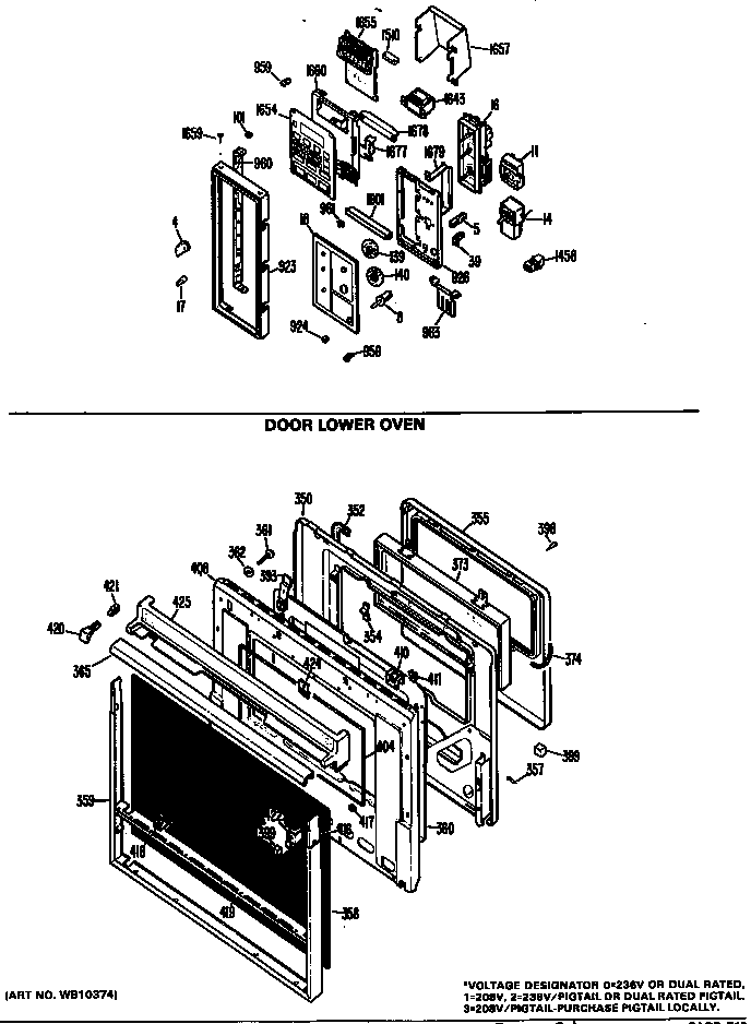 Door lower oven