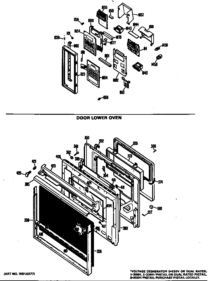 Door lower oven