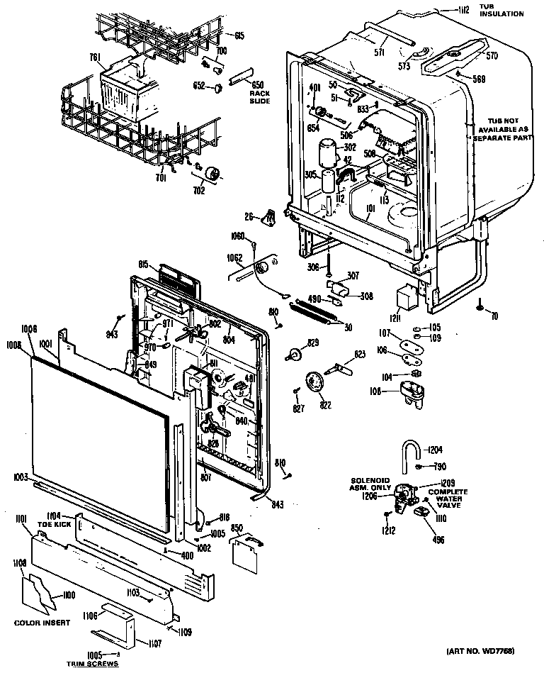 DOOR/TUB/RACKS