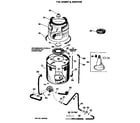 GE WWA5304VPL tub, basket & agitator diagram