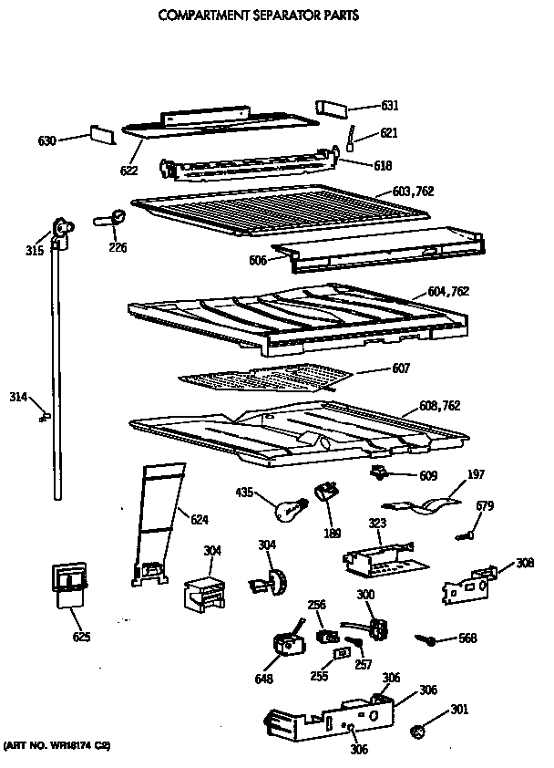Compartment separator parts