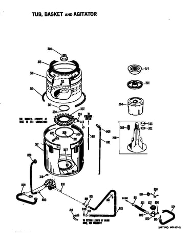 Tub, basket and agitator
