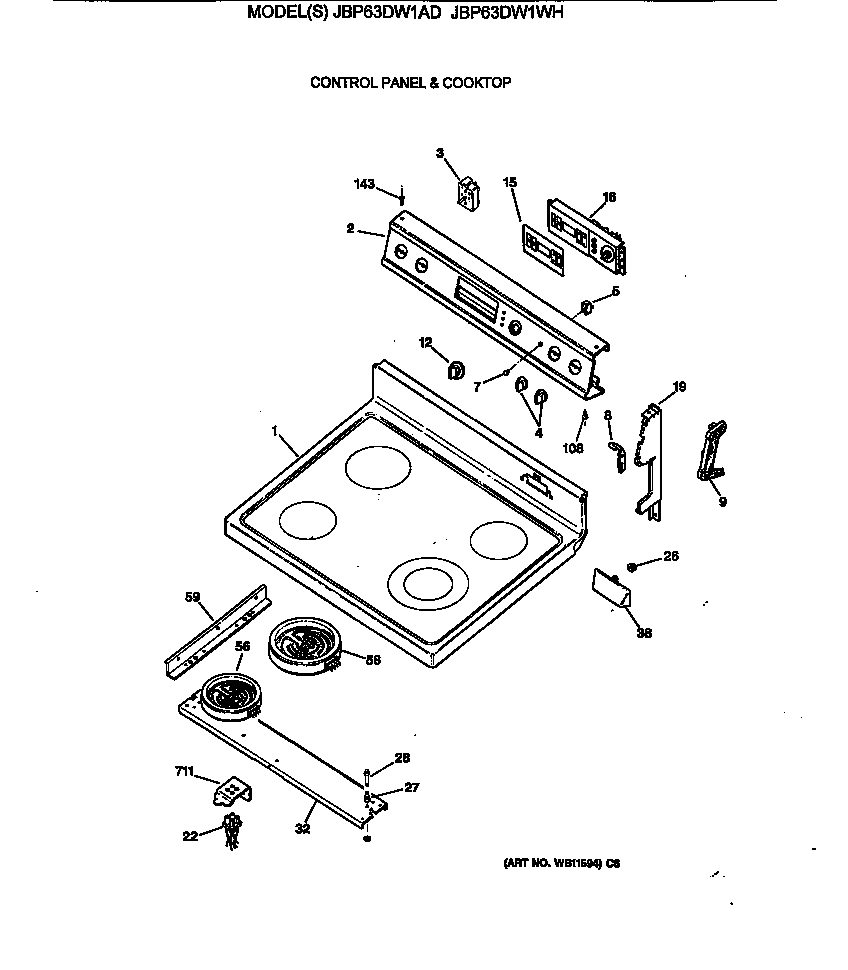 Control panel & cooktop
