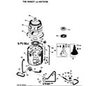 GE WWA3100VCL tub, basket and agitator diagram