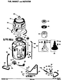 Tub, basket and agitator