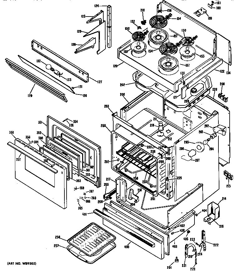 Electric range assembly