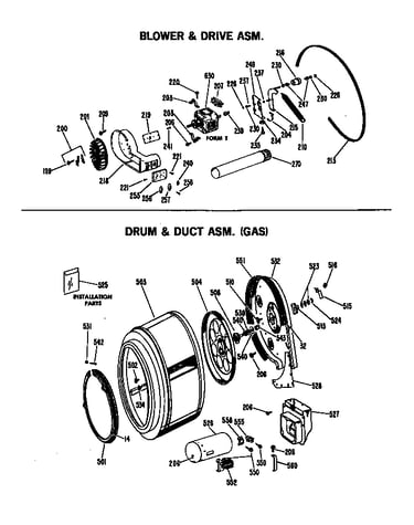 Drum & duct asm. (gas)