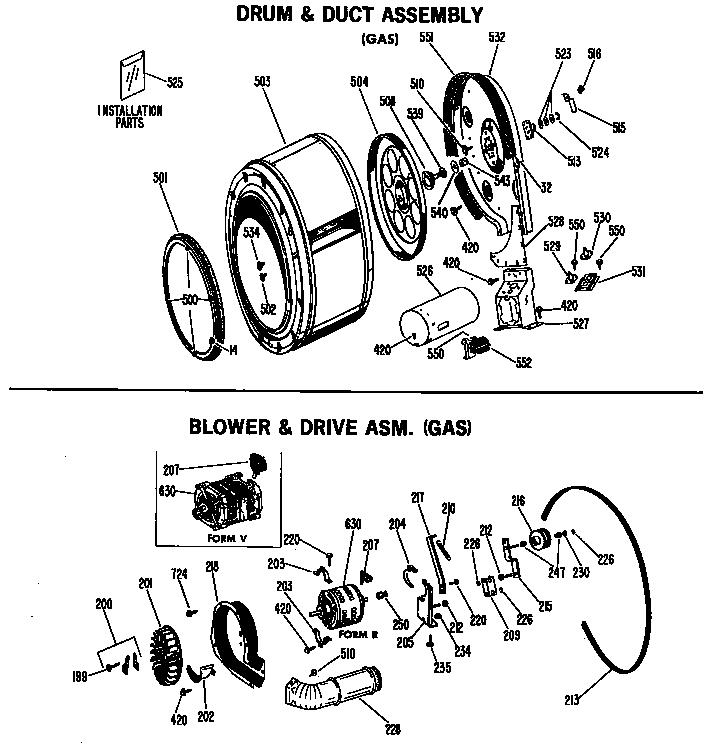 Blower & drive asm. (gas)