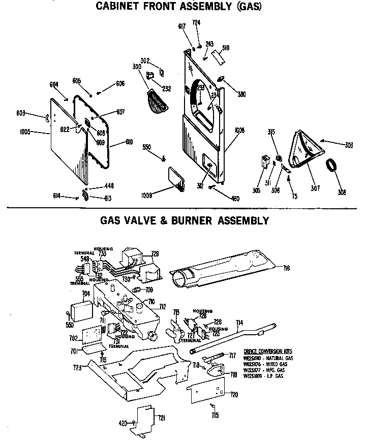 Gas valve burner assembly