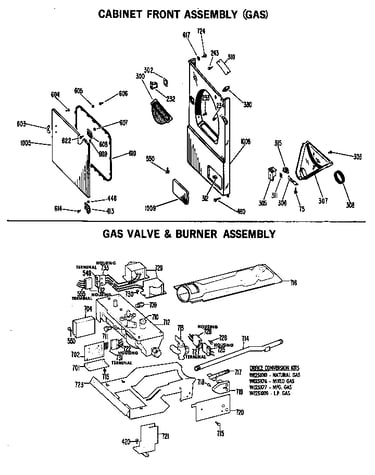 Gas valve burner assembly