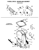V model dryer - backsplash assembly