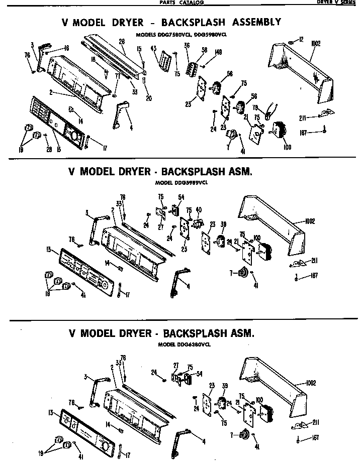 V model dryer - backsplash asm.