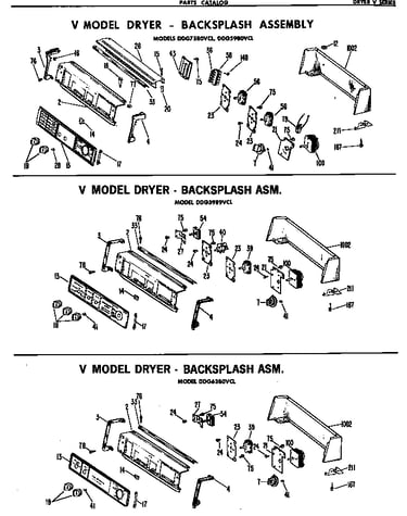 V model dryer - backsplash asm.