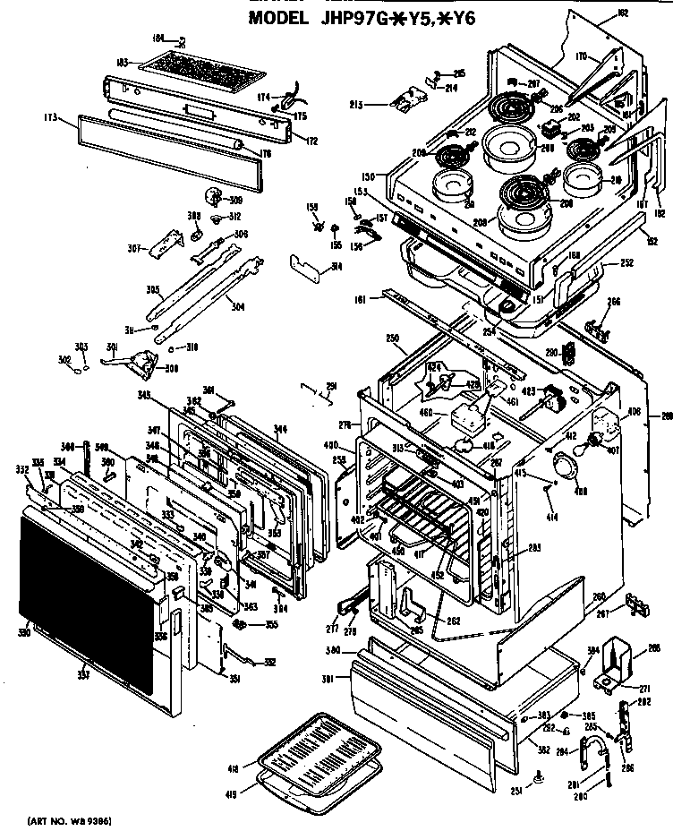 Electric range assembly