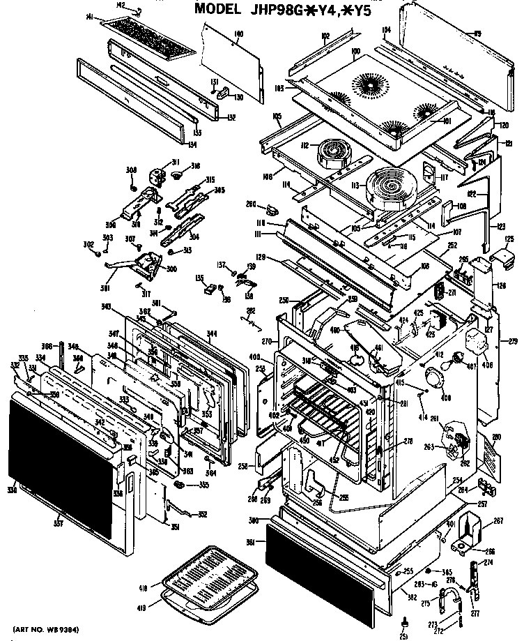 Electric range assembly