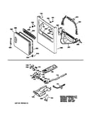 Front panel, door, gas valve & burner assembly