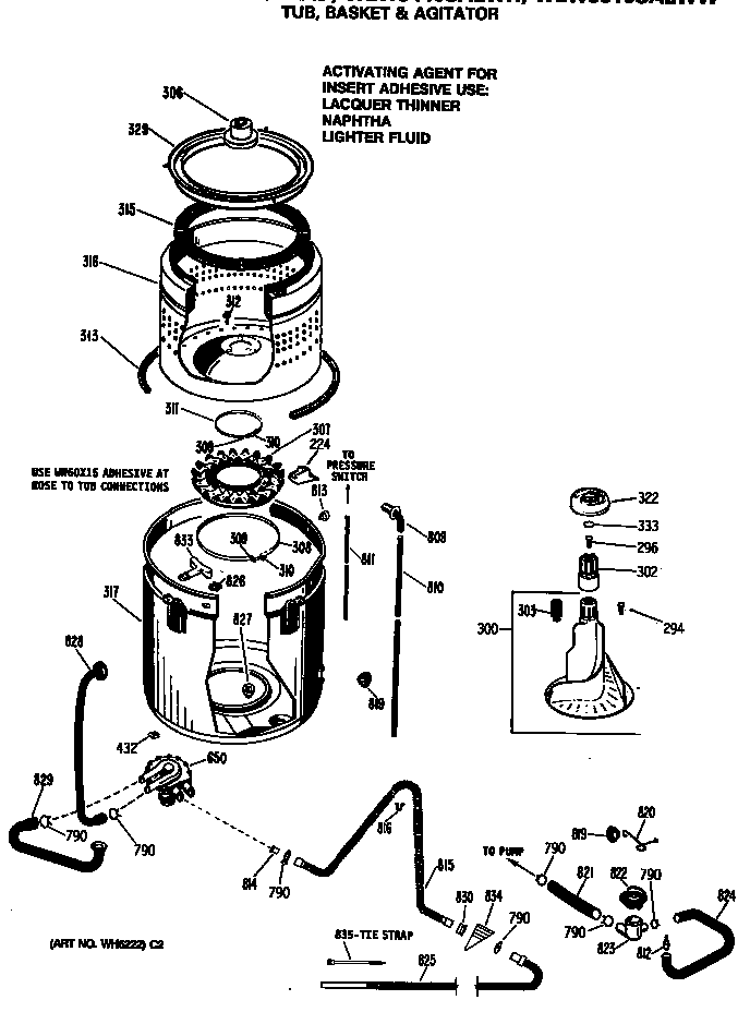 Tub, basket & agitator