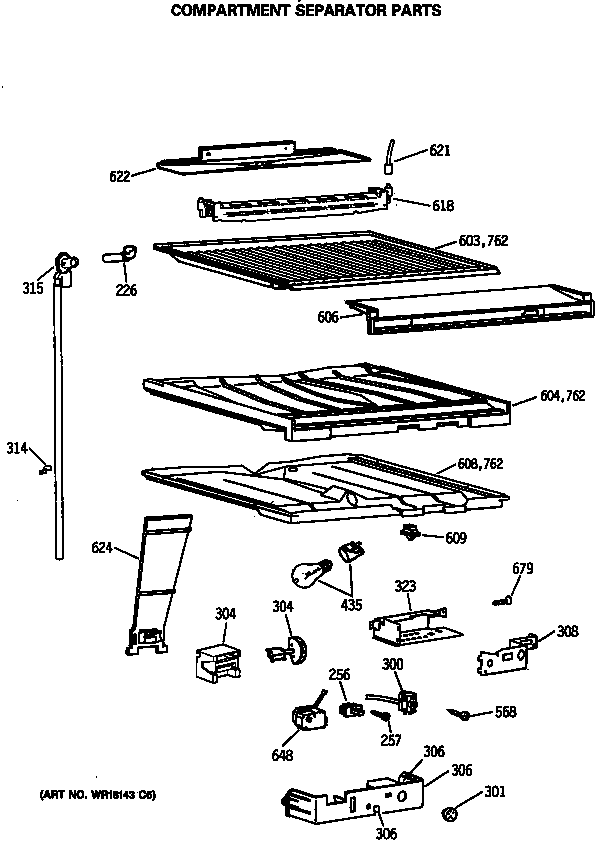 Compartment separator parts