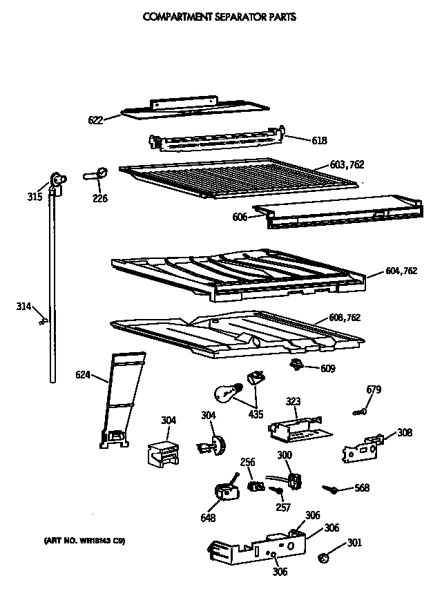 Compartment separator parts