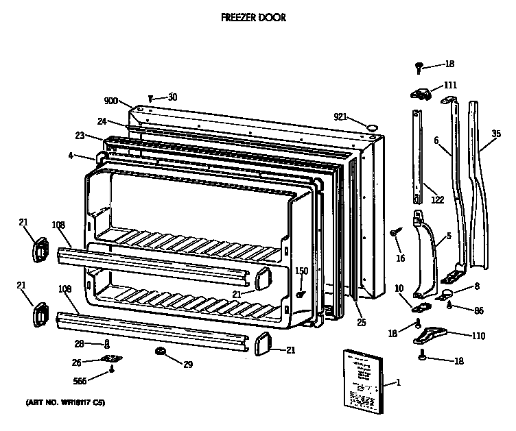 Freezer door