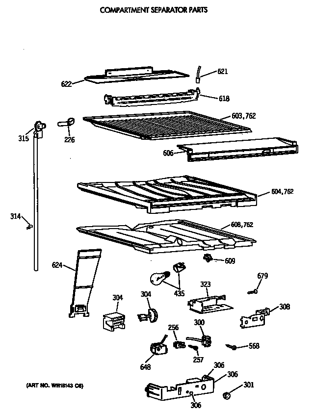 Compartment separator parts