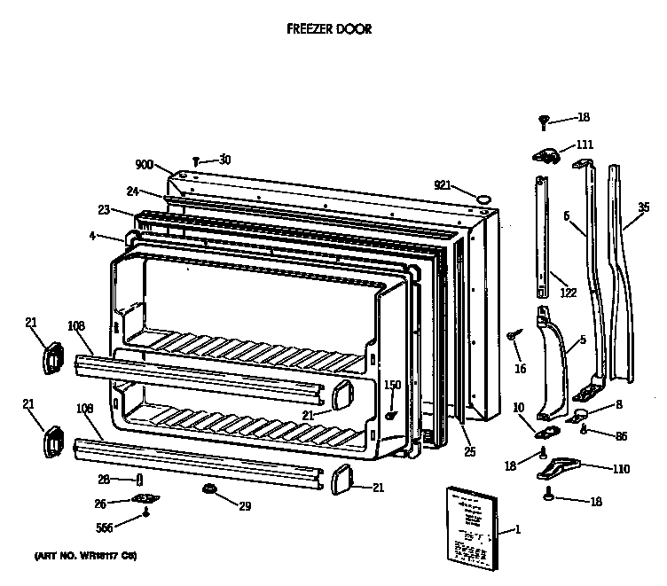 Freezer door