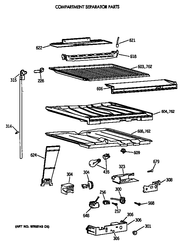 Compartment separator parts