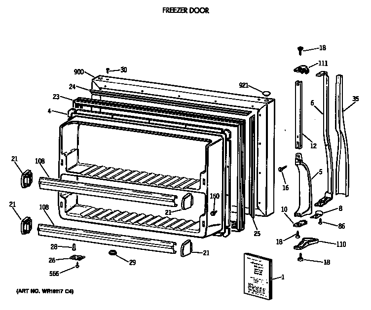 Freezer door