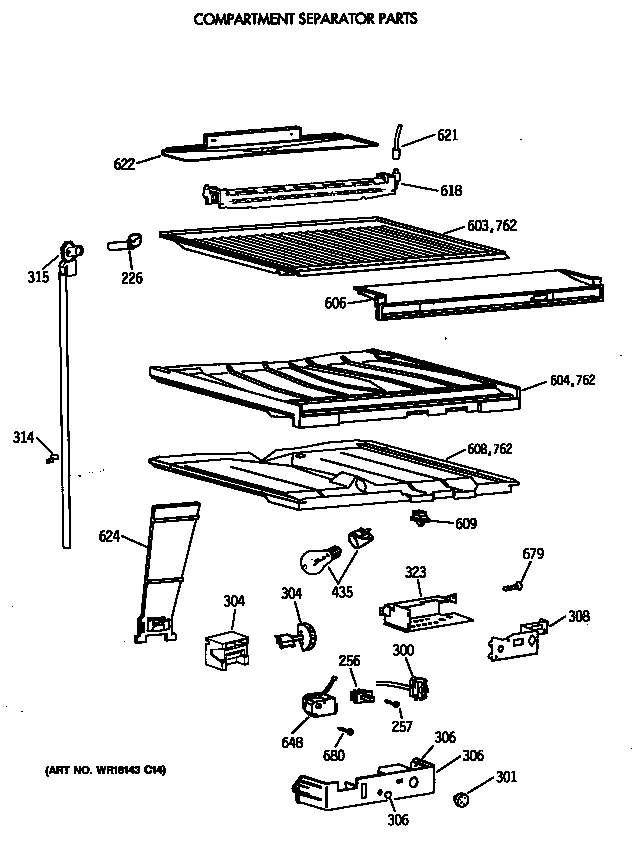 Compartment separator parts
