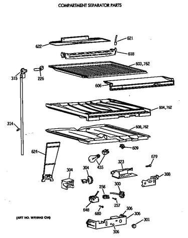 Compartment separator parts